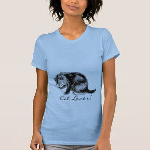 Camiseta Arte de Cat Lover Gray Tabby Kitten
