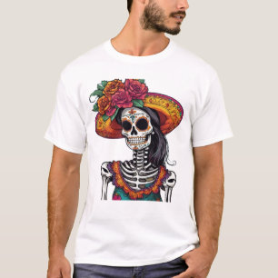 Camiseta Arte de Catrina Skeleton en México