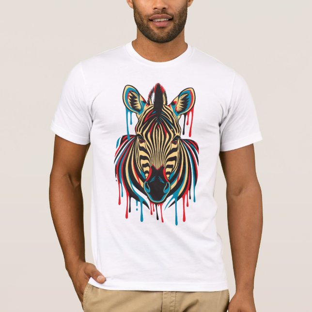 Camiseta Arte de cebra con grafiti (Anverso)