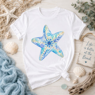 Camiseta Arte de cerámica con tema floral de estrella de ma