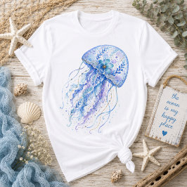 Camiseta Arte de cerámica con tema floral de medusa