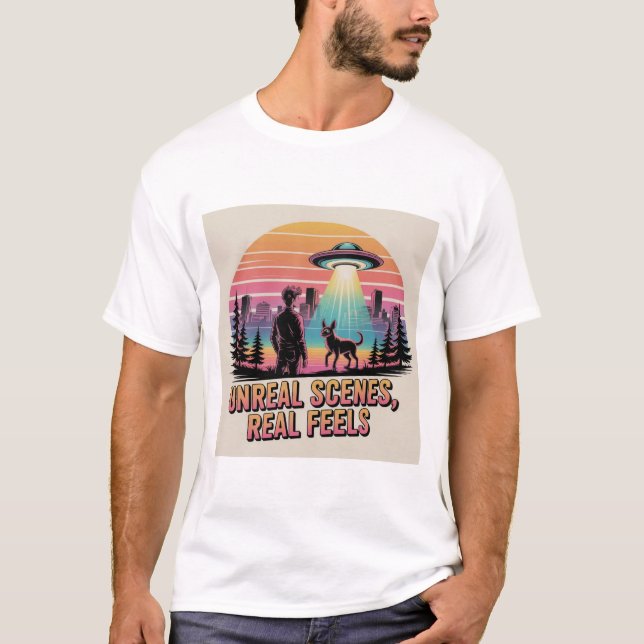 Camiseta Arte de ciencia ficción del dueño del perro de la  (Anverso)