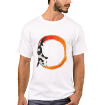 Arte de Círculo Zen de Peces Koi – Diseño Minimali