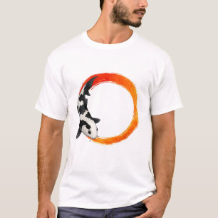 Camiseta Arte de Círculo Zen de Peces Koi – Diseño Minimali