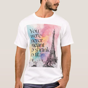 Camiseta Arte de cita de la Torre Eiffel de París en acuare