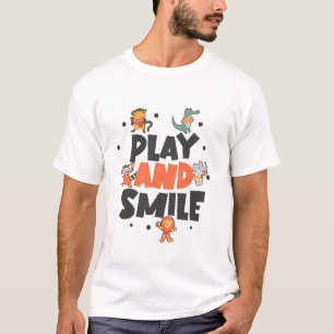 Camiseta Arte de cita de niños felices que juegan y sonríen