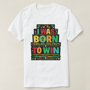 Camiseta Arte de cita retro 'Nací para ganar'