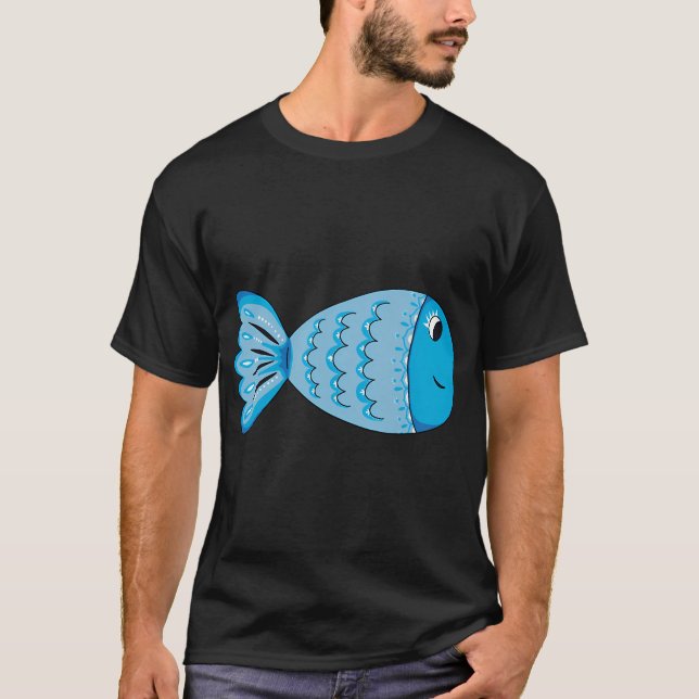 Camiseta Arte de clip de pez azul Doodle (Anverso)