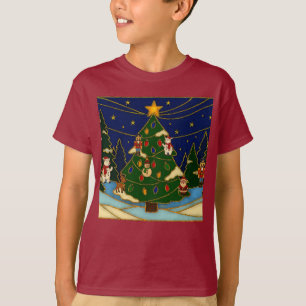 Camiseta Arte de cloisonné Bosque Caprichoso Navidad Clásic
