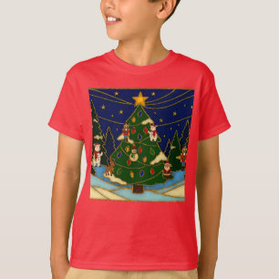 Camiseta Arte de cloisonne Bosque Caprichoso Navidad Clásic