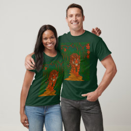 Camiseta Arte de cloisonne Tigre en el camino de la selva