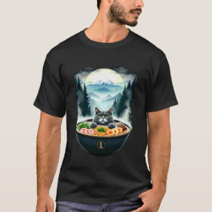 Camiseta Arte de cocina asiática para Foodie Pho Cat Noodle