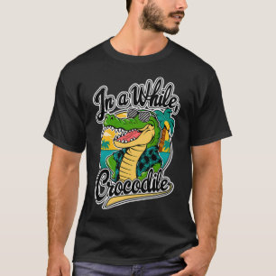 Camiseta Arte de Cocodrilo Travieso con "En un Mientras Coc