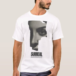 Camiseta Arte de collage de rostro surrealista en blanco y 