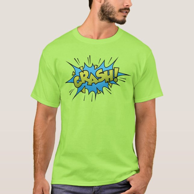 Camiseta Arte de cómic burbuja de explosión verde (Anverso)