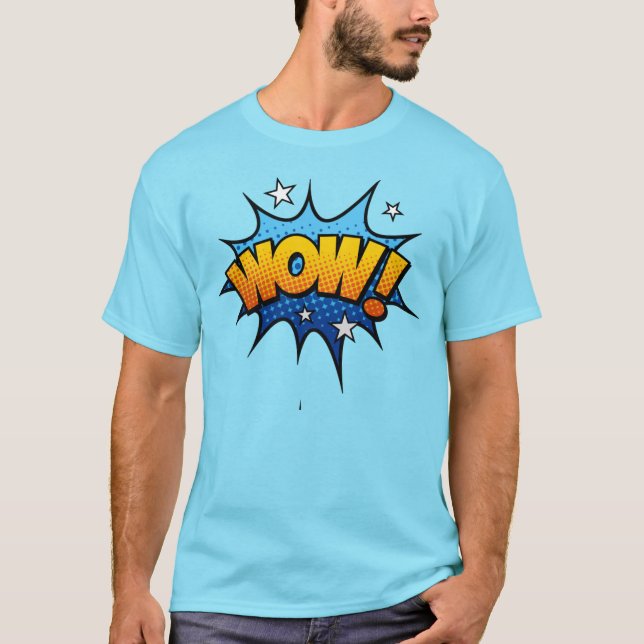 Camiseta Arte de cómic exclamación Wow (Anverso)