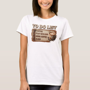 Camiseta Arte de Composición de Café Rosa Impactante JUEGA
