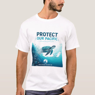Camiseta Arte de Conciencia Oceánica de Tortugas del Pacífi