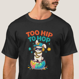Camiseta Arte de conejo demasiado genial para saltar
