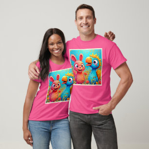 Camiseta Arte de conejo loro de dibujos animados lindo