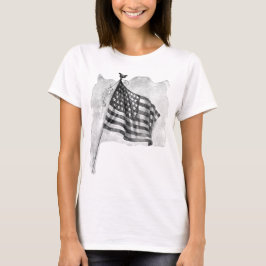 Camiseta Arte de cosecha patriótica con bandera estadounide