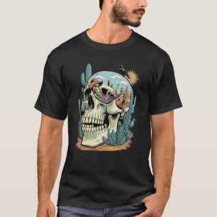 Camiseta Arte de cráneo Desert Chill – Esqueleto en hamaca