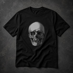 Camiseta Arte de cráneo en blanco y negro
