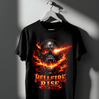 Camiseta Arte de cráneo en llamas de Hellfire Rise