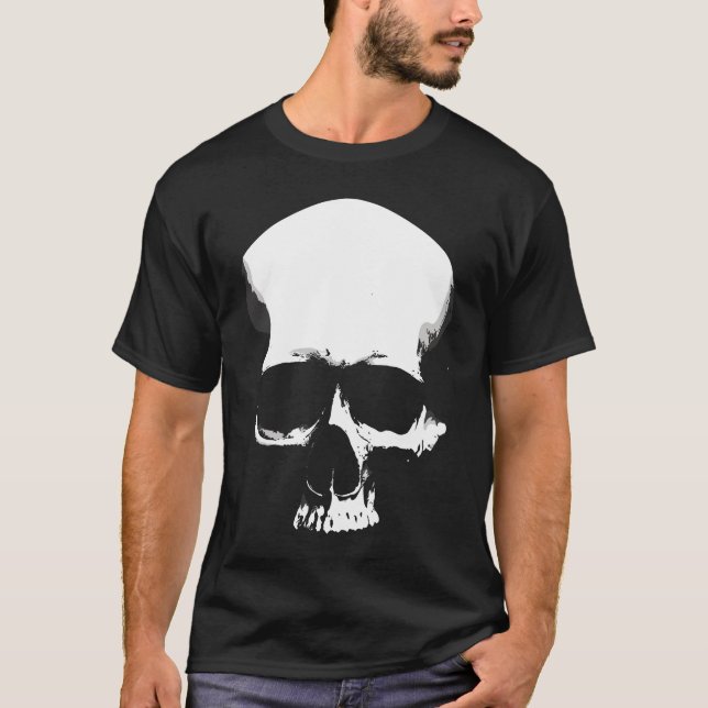 Camiseta Arte de cráneo monocromo (Anverso)