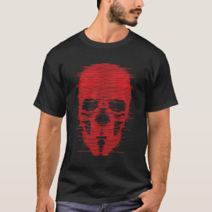 Camiseta Arte de cráneo rojo con fallas