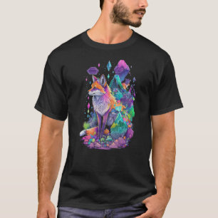 Camiseta Arte de cristales esotéricos de zorro mascota Ilus