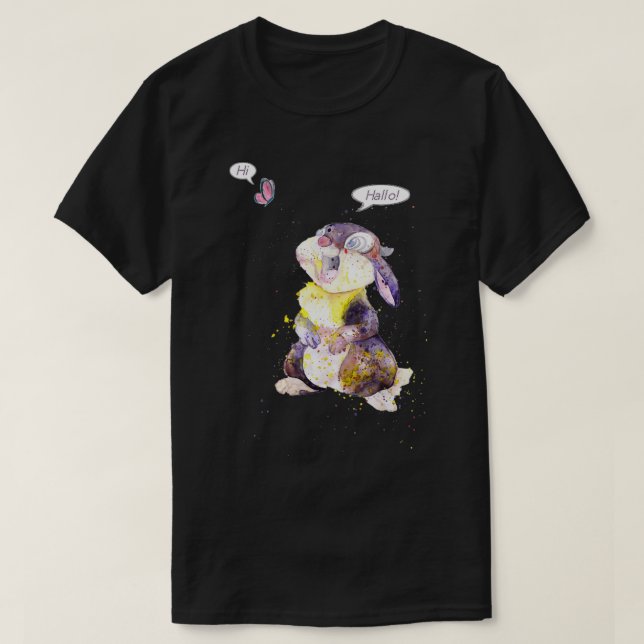 Camiseta Arte De Cuadros De Mariposa Y Conejo De Mariposa