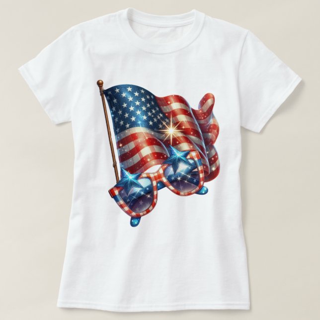 Camiseta Arte de cuadros patriota (Diseño del anverso)