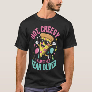 Camiseta Arte de cumpleaños de rebanada de pizza de dibujos