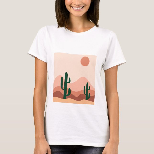 Camiseta Arte de Desert cactus boho (Anverso)