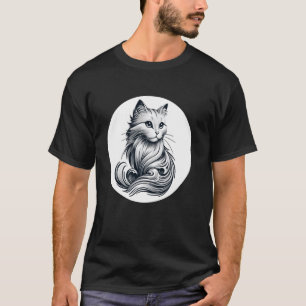 Camiseta Arte de dibujo clásico Silueta Amante de los gatit