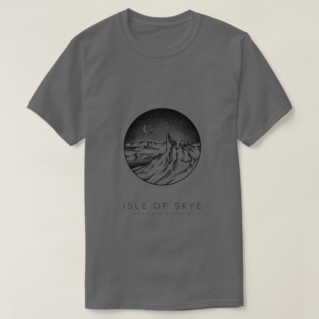 Camiseta Arte de dibujo de la isla de Skye Escocia (Diseño del anverso)