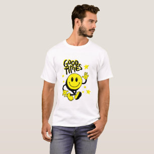 Camiseta Arte de dibujos animados con vibraciones amarillas