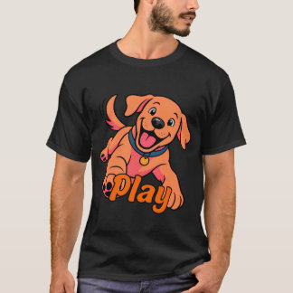 Camiseta Arte de dibujos animados de cachorro juguetón lind