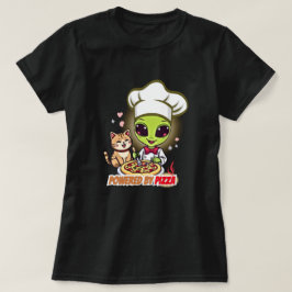 Camiseta Arte de dibujos animados de gato chef de pizza ali