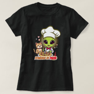 Camiseta Arte de dibujos animados de gato chef de pizza ali
