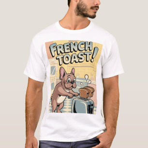 Camiseta Arte de dibujos animados del desayuno de Bulldog F