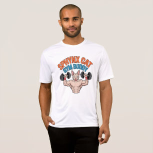 Camiseta Arte de dibujos animados musculoso de gato Sphynx