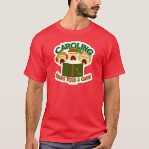 Camiseta Arte de dibujos animados navideños de villancicos