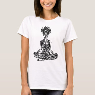 Camiseta Arte de Diosa Tribal - Meditación Espiritual Étnic