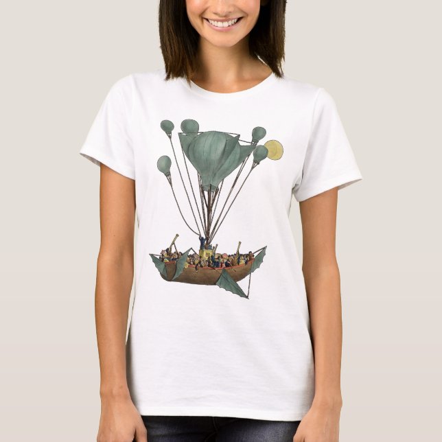Camiseta Arte de Dirigible Globo Aerostático Antiguo (Anverso)