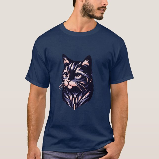 Camiseta Arte de diseño de gato (Anverso)