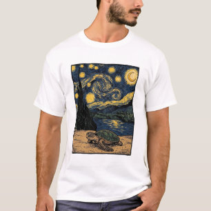 Camiseta Arte de diseño de grabado de noche estrellada de t