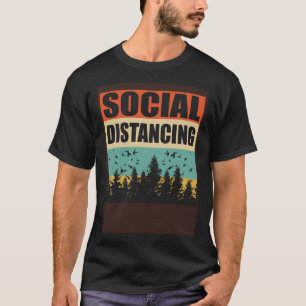 Camiseta Arte de distanciamiento retro distancia social