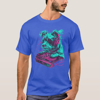 Camiseta Arte de DJ de música de perro EDM Beatmakerechnour